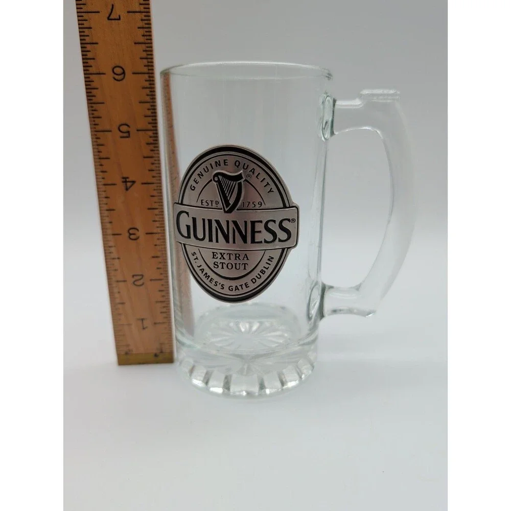 Guinness Beer Glass Mug Tankard with Metal Badge Limited Edition Heavy